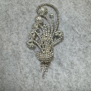 Vintage Rhinestone Art Deco Style Elegant Bridal Jewelry Sparkling Hair Comb